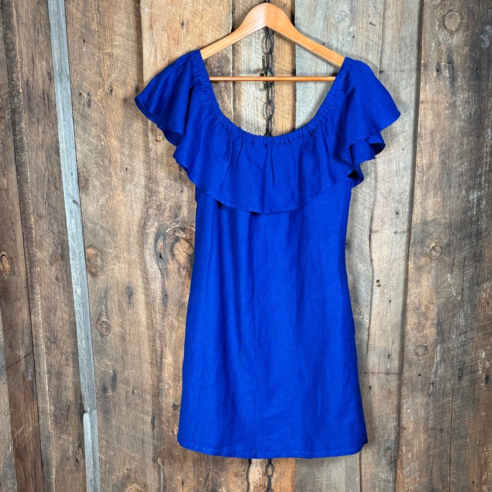 Tommy Bahama Royal Blue Ruffle Mini Dress